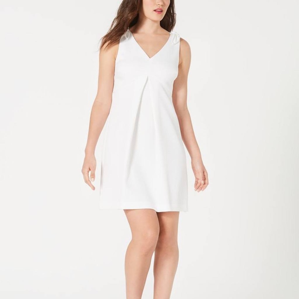 NWT Trina Turk Women's Observer Textured Pleated Mini Dress White Size 8